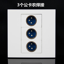 Welding Type 86 three-position male Callon socket 3 male cannon microphone microphone multimedia combination panel