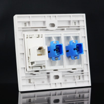 Type 86 single phone straight-through dual fiber optic in-line socket panel 1 voice phone plus 2 SC fiber optic sockets
