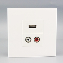 Welding-free audio USB socket panel 86 double hole red and white lotus AV audio usb data switch socket