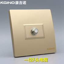 Champagne gold 86 type F-head TV socket Champagne cable digital broadband TV socket Gold imperial F-head interface