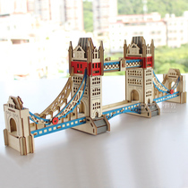 Hand bridge model making material package assembly pieces of London Bridge 3D stereo puzzle childrens building block toys