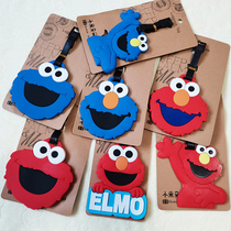 Cartoon cute sesame street luggage hang tag luggage luggage tag backpack luggage box tag boarding check-in pass