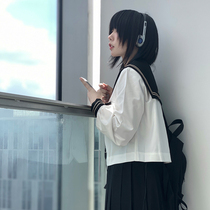 (La la sauce JK)Note cat sailor suit white college style suit Two Kanto lapel middle suit jk uniform