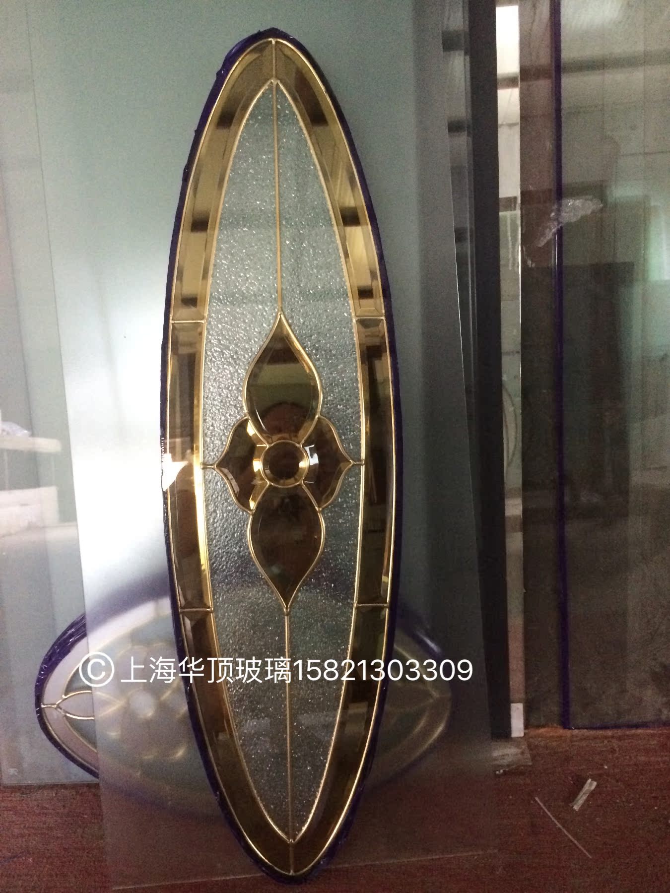 Huading factory shop hollow copper bar glass inlaid glass wood door glass door core real copper bar production
