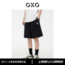 GXG mens pants five pants loose old embroidery loose loose waist casual pants mens 23 summer new products