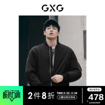 GXG Mens Black Casual Baseball Collar Flight Jacket Jacket 21 Year Winter New