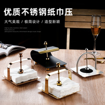 Creative stainless steel tissue holder restaurant hotel countertop tissue holder simple kitchen KTV pendulum Vertical press Holder