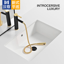 Large capacity flat bottom square basin ceramic embedded deepening single basin wash hands home toilet wash face