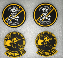 PVC Arm Badge American Navy Pirate Flag Filigree Cat Magic Sticker Morale Badge