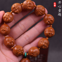  Sugong olive core carving bracelet is very happy and childlike Pure hand-carved olive Hu Wen play bracelet for men and women