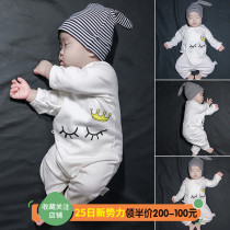  Newborn baby girl childrens one-piece clothes Newborn baby boy monk clothes pajamas suit Autumn and winter spring and autumn clothes Summer clothes