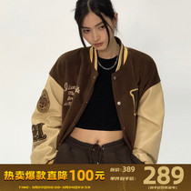 (Tide WOO Exclusive) MessAgeLab American Street College Jacket Baseball Jersey Mens Cotton Jacket