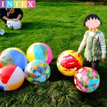Early childhood parent-child early education Beach ball Inflatable toy Volleyball Childrens large transparent water play beach ball leather ball