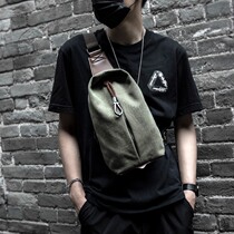 Japanese trend minimalist Chest Bag Mens Single Shoulder Bag Fanny Pack Casual Retro Canvas Diagonal Satchel Bag