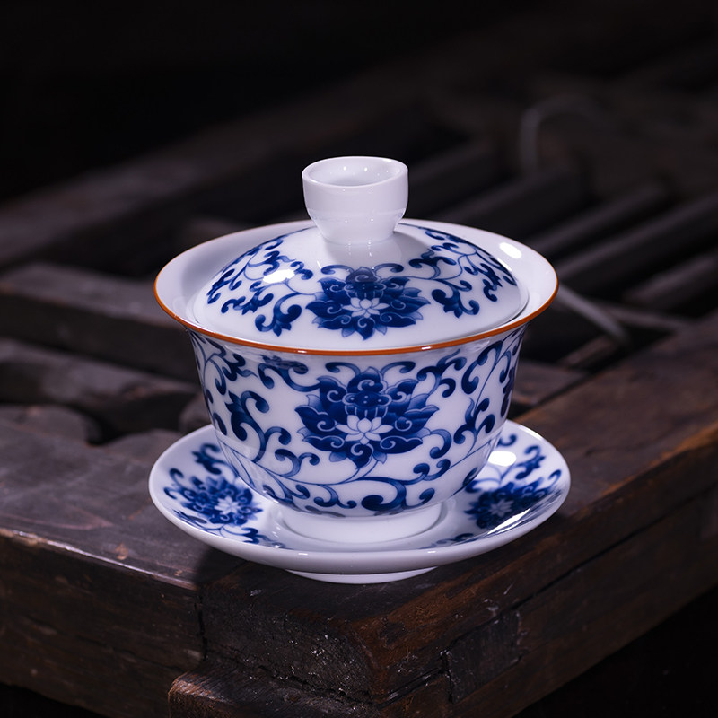120ml青花缠枝莲盖碗-120ml青花缠枝莲盖碗促销价格、120ml青花缠枝莲