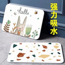 Silicon Algae Clay Foot Mat Bathroom Toilet Quick Dry Ground Mat Bathroom Door Mat Anti Slip Water Absorbing Ground Mat Toilet Hard Door Mat