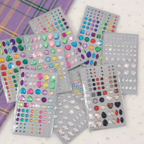 South Korea Ins Teenage Girl Crystal Diamond Laser Stickers Acrylic Cute Peach Hearts Solid Phone Shell DIY Decorative Sticker