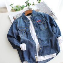 Simple not to lose grade boy denim shirt childrens clothing 20 new fall CUHK child long sleeve shirt outlap