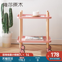 Vesa Nordic shelf home living room coffee table bedroom kitchen storage multifunctional Beech metal trolley