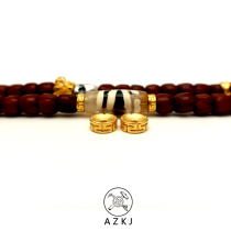 (AZKJ)24k gold 999 gold gold 3D hard Gold hollow word diaphragm beads beads beaded hand string accessories