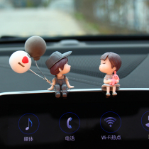 Screen Navigation Creativity Middle Desk Upmarket In-car Interior Decoration Items Car Swing Lovers Car Cute