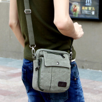 2020 new small satchel mens Korean version casual minimalist canvas single shoulder bag Inron Retro Diagonal Satchel Bag