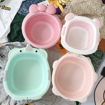 Travel portable cute folding washbasin Children baby large plastic household raspberry Creative cartoon washbasin