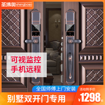 Smart Lock fingerprint lock waterproof Villa picture door-door lock bronze cast aluminum door anti-theft door lock