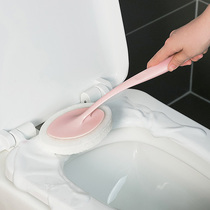 Toilet brush sponge brush creative replacement long handle toilet cleaning wipe toilet outer wall sitting brush household bath cylinder brush