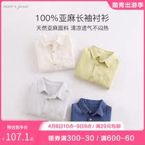 Mark Jenny 2022 Spring Summer clothes new boy 100% linen shirt child shirt 220205
