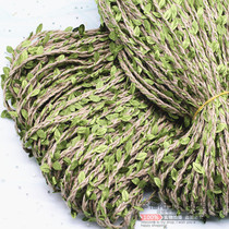 Hand linen knitting simulation leaves 100 m decorated fine rope bundled diy tool vase photo wall hanging rope