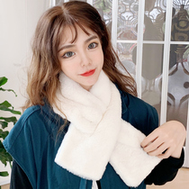 Scarf female autumn and winter Korean version of Joker girl soft girl student cute plush Rex rabbit hair pullover bib male