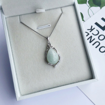 Natural Hetian jade pendant female necklace sterling silver Jade gourd small drops Jade Jade Jade to give girlfriend mother