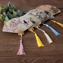 Chinese style classical paper book sign with tassel message card student gift card fan bookmark grass long Yingfei