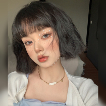 Wig female short hair wool roll fluffy roll hair net red natural corn hot bangs short curly hair temperament full head cover