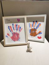 Couple by hand print photo frame diy 100 days hanging picture hand paint swing table with commemorative gift hand die pair
