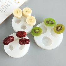 Banana slices kiwi fruit dried date fruit silicone mold chocolate cake decoration jelly milk tea Ice Cube DIY candle