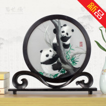 Chengdu Panda Souvenir Shu Embroidery Hand Embroidery Su Embroidery Chinese Style Gift Gift Double-sided Embroidery Panda to Forespots