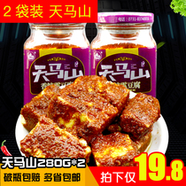 Hunan Liuyang specialty spicy red oil fermented bean curd 280g * 2 bottles of farmhouse meal condiment chili fermented bean curd