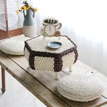 Rattan creative bay window table small coffee table light luxury solid wood window table storage tatami tea table low kang table