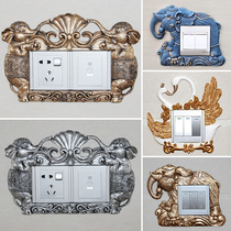 Creative Switch Applique Modern Minima Eurostyle Creative Toilet 3d Solid Switch Wall Patch Protective Sheath Light Lavish Decoration