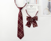 Amaranth Red Childrens Tie Girls College Style Primary School Red Skirt Decoration JK Childrens Uniform Accessories