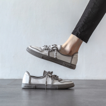 Fried street type INS wind big long leg ceiling ~ 2022 little white shoes womens thick bottom breathable hat 100 hitchhiking