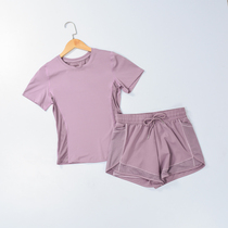 Running suit Women speed dry summer thin section Breathable Yoga Suit Sports Training Anti-Walking Light Shorts Short Sleeve Suit