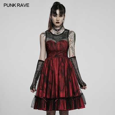 taobao agent Small Pockest PUNK RAVE PR punk Status Women's Dark Gothic Lolita dress