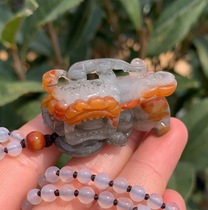 Yang Yujia Natural Huanglongyu Ice Sand Three-color Handmade Overlord Pendant Pendant Pendant Certificate