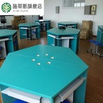 Computer Hexagonal Table for Primary and Secondary Schools Student Laboratory Hexagonal Table Hexagonal School Hexagonal Trapezoidal Splicing Table