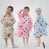 Bread Superman with schoolbag cap zipper button one-piece poncho male and female baby students childrens raincoat