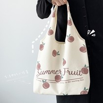 Oshi Korean version of lazy sail cloth bag shoulder bag large capacity shopping bag students class commuter backpack shopping back