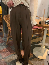 superniniyy recommended good version of Black slim suit pants high waist loose SAG casual pants women